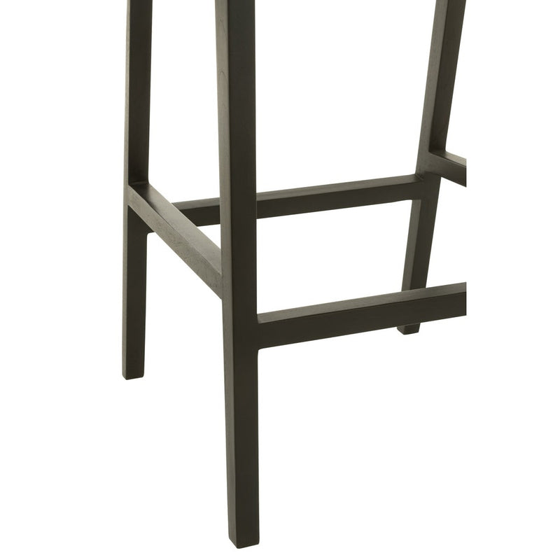 Barkruk Emma Teakhout Zwart/Bruin 78 cm 53x55x100 cm-Barkrukken-J-Line