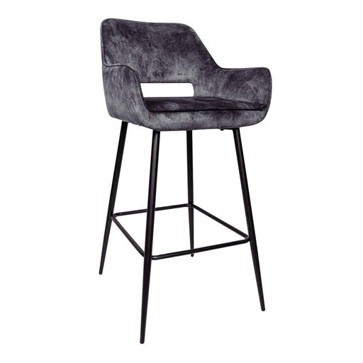 Barkruk Fallon Polyester Donkergrijs-Barkrukken-PTMD