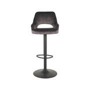Barkruk Fer Antraciet Velours Gaslift 50x52x110 cm-Barkrukken-LABEL51