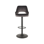 Barkruk Fer Antraciet Velours Gaslift 50x52x110 cm-Barkrukken-LABEL51