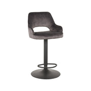 Barkruk Fer Antraciet Velours Gaslift 50x52x110 cm-Barkrukken-LABEL51