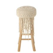 Barkruk Franjes Teakhout Wit 75 cm 45x45x85 cm-Barkrukken-J-Line