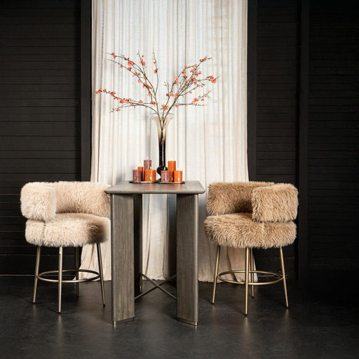 Barkruk Hair Bruin Bar Stoel Bruin Metaal-Barkrukken-PTMD