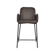 Barkruk Jari Antraciet Microvezel Laag 51x53x94 cm-Barkrukken-LABEL51
