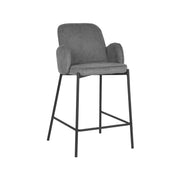 Barkruk Jari Donkergrijs Ribcord Laag 51x53x94 cm-Barkrukken-LABEL51
