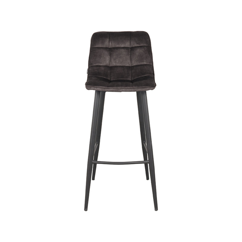 Barkruk Jelt Antraciet Velours Hoog 45x48x107 cm-Barkrukken-LABEL51