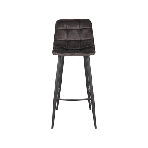 Barkruk Jelt Antraciet Velours Hoog 45x48x107 cm-Barkrukken-LABEL51