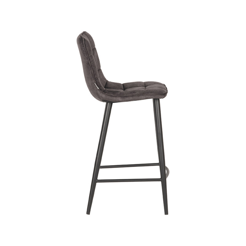 Barkruk Jelt Antraciet Velours Laag 42x46x92 cm-Barkrukken-LABEL51