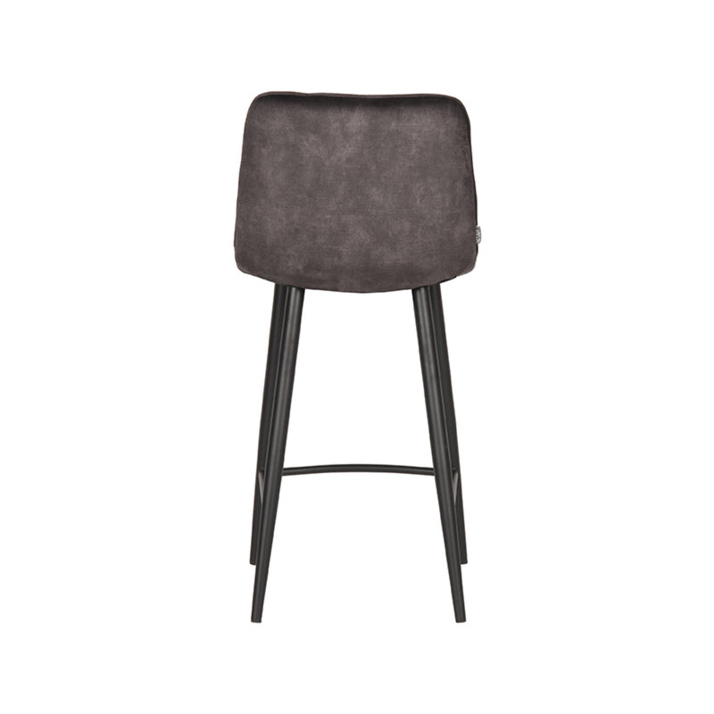 Barkruk Jelt Antraciet Velours Laag 42x46x92 cm-Barkrukken-LABEL51
