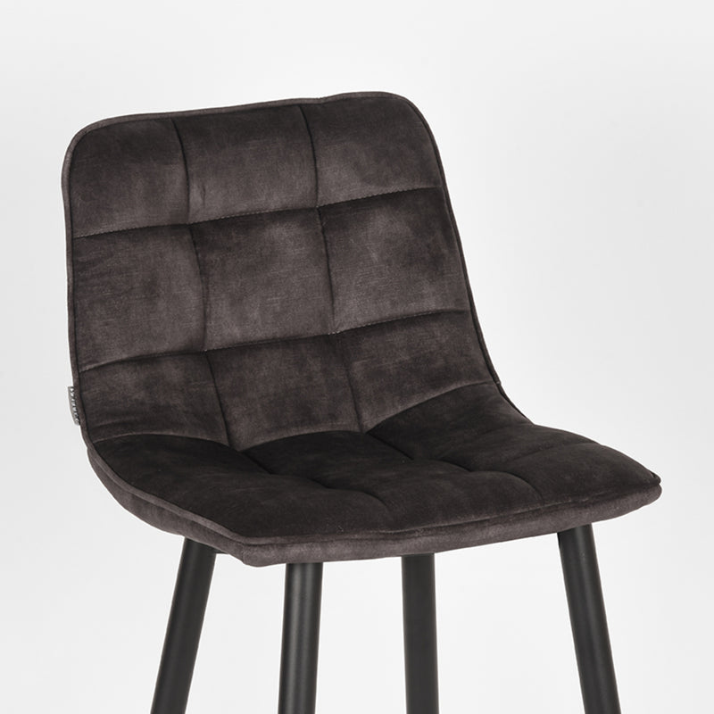 Barkruk Jelt Antraciet Velours Laag 42x46x92 cm-Barkrukken-LABEL51