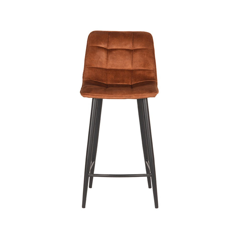 Barkruk Jelt Oker Velours Laag 42x46x92 cm-Barkrukken-LABEL51