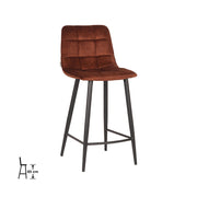 Barkruk Jelt Rust Velours Laag 42x46x92 cm-Barkrukken-LABEL51