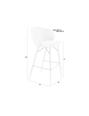Barkruk Joa Polyester Beige 75cm-Barkrukken-Creating Home