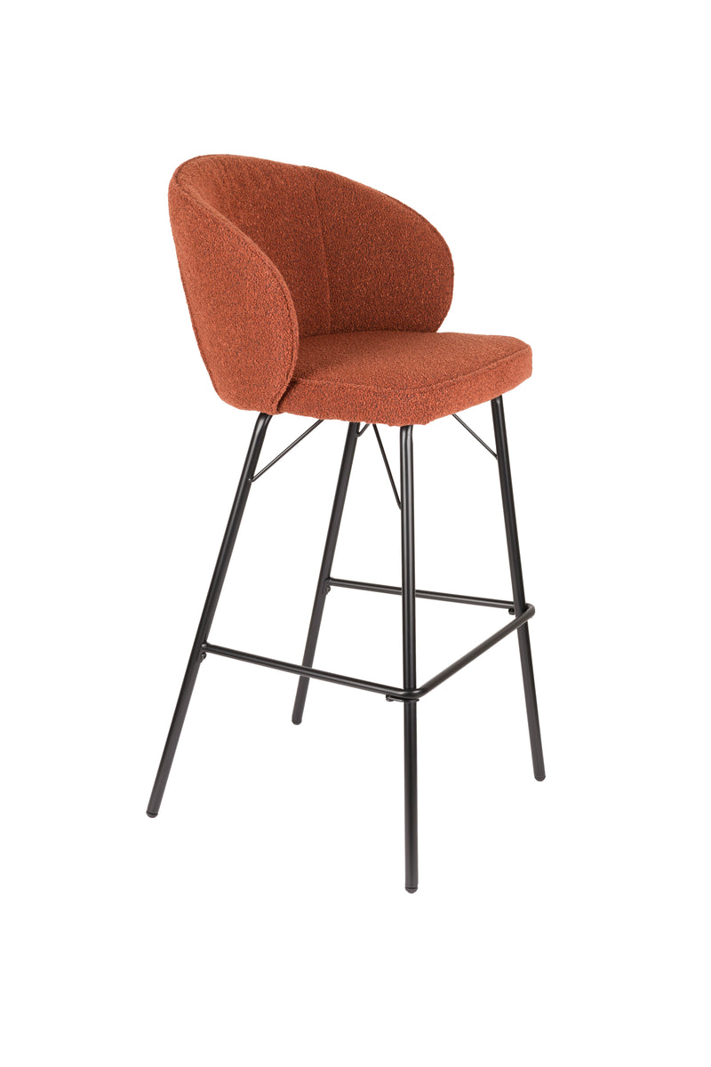 Barkruk Joa Polyester Terracotta 75cm-Barkrukken-Creating Home