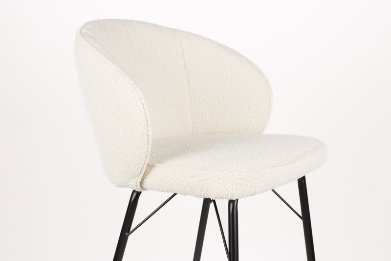 Barkruk Joa Polyester Wit 75cm-Barkrukken-Creating Home