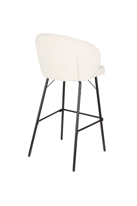 Barkruk Joa Polyester Wit 75cm-Barkrukken-White Label Living
