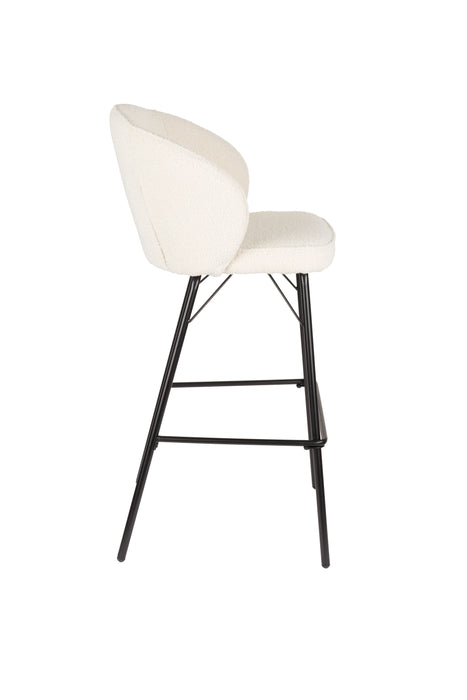 Barkruk Joa Polyester Wit 75cm-Barkrukken-White Label Living