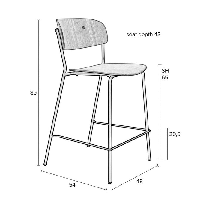 Barkruk Jolien Black/Wood-Barkrukken-Creating Home