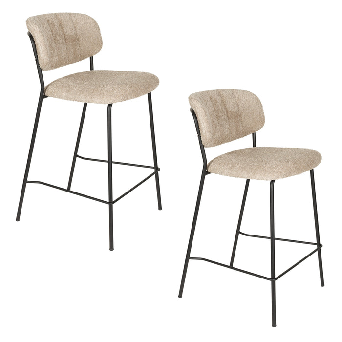 Barkruk Jolien Bouclé Beige 65 cm – productaanzicht 5