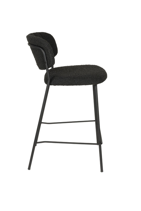 Barkruk Jolien Bouclé Zwart 65 cm – productaanzicht 2