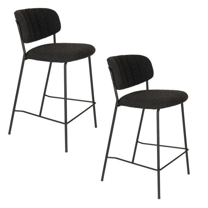 Barkruk Jolien Bouclé Zwart 65 cm – productaanzicht 5