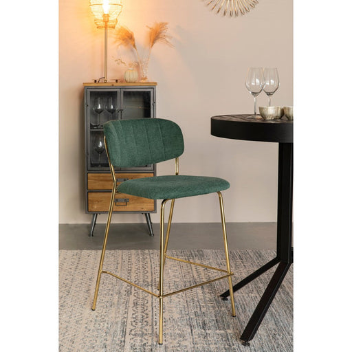 Barkruk Jolien Gold/Dark Green-Barkrukken-Creating Home