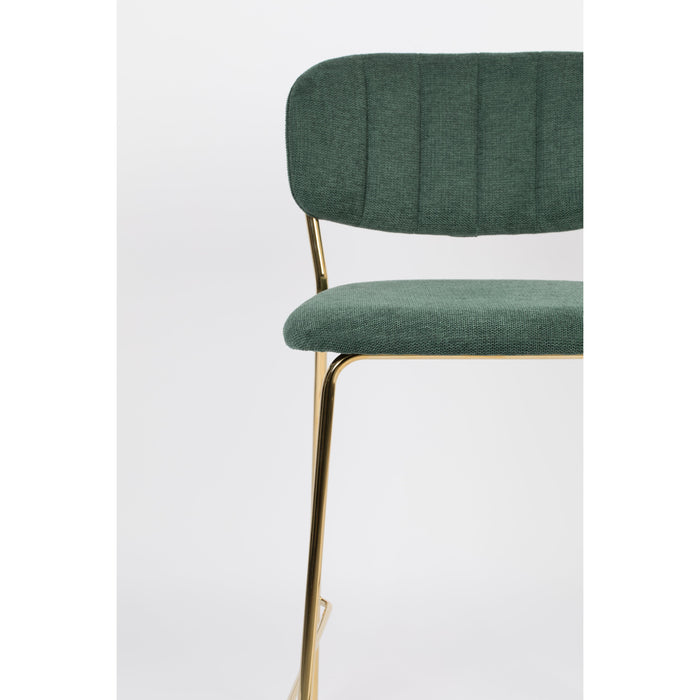 Barkruk Jolien Goud/dark Nylon en polyester Groen 65cm-Barkrukken-Creating Home