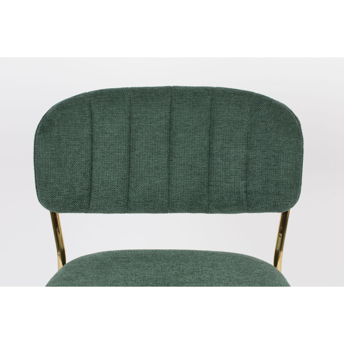 Barkruk Jolien Goud/dark Nylon en polyester Groen 65cm-Barkrukken-Creating Home
