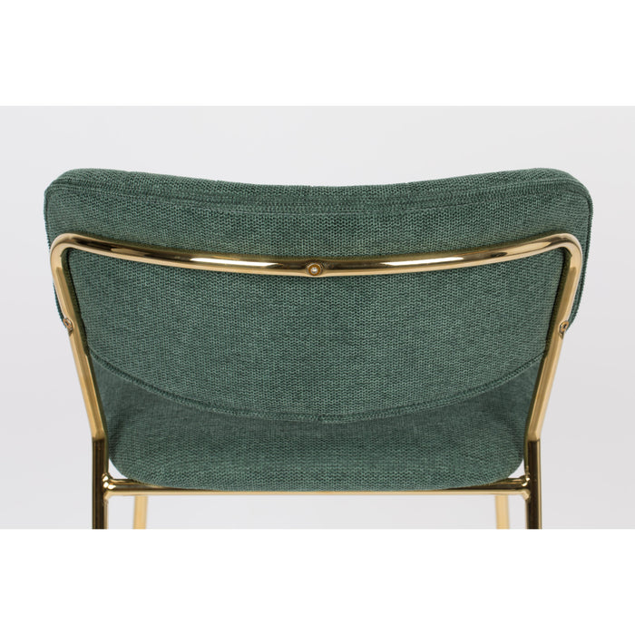 Barkruk Jolien Goud/dark Nylon en polyester Groen 65cm-Barkrukken-Creating Home