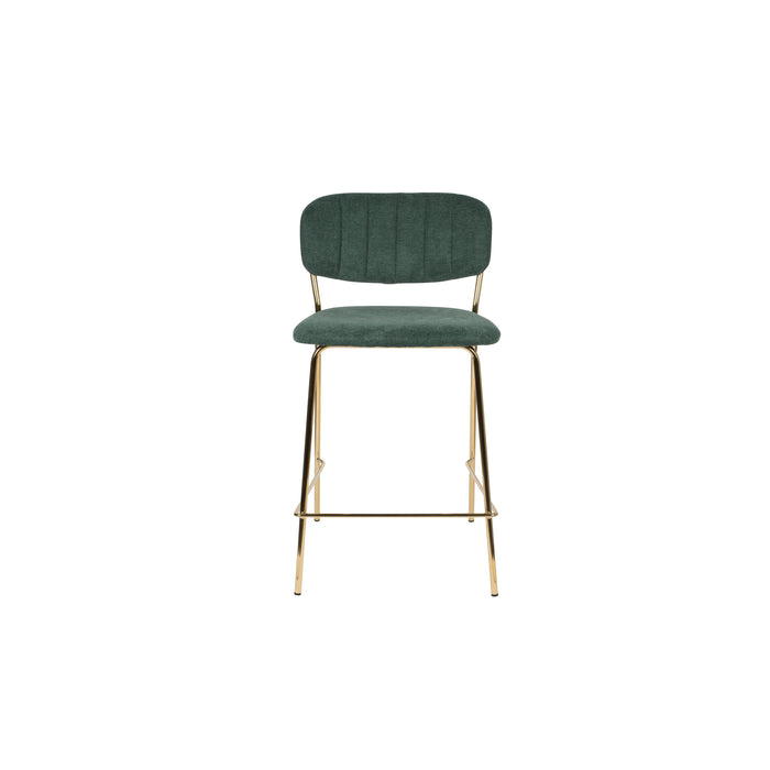Barkruk Jolien Goud/dark Nylon en polyester Groen 65cm-Barkrukken-Creating Home