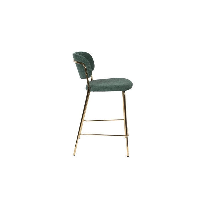 Barkruk Jolien Goud/dark Nylon en polyester Groen 65cm-Barkrukken-Creating Home
