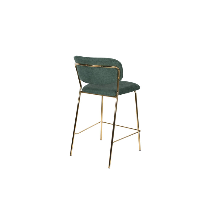 Barkruk Jolien Goud/dark Nylon en polyester Groen 65cm-Barkrukken-Creating Home