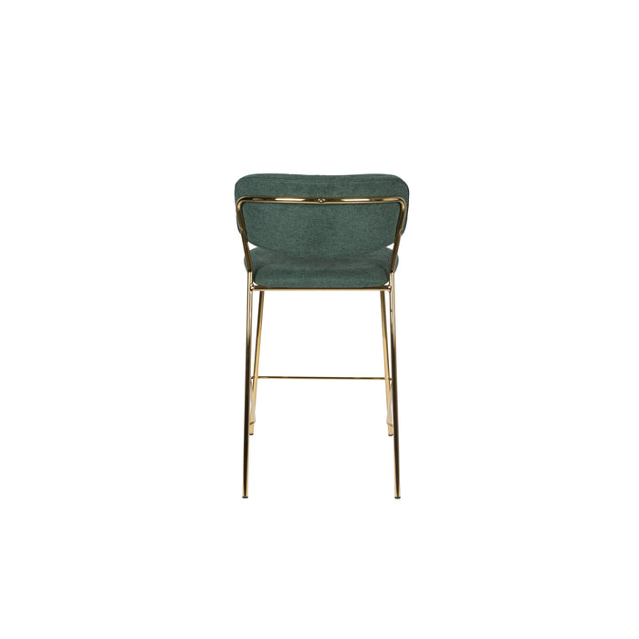 Barkruk Jolien Goud/dark Nylon en polyester Groen 65cm-Barkrukken-Creating Home