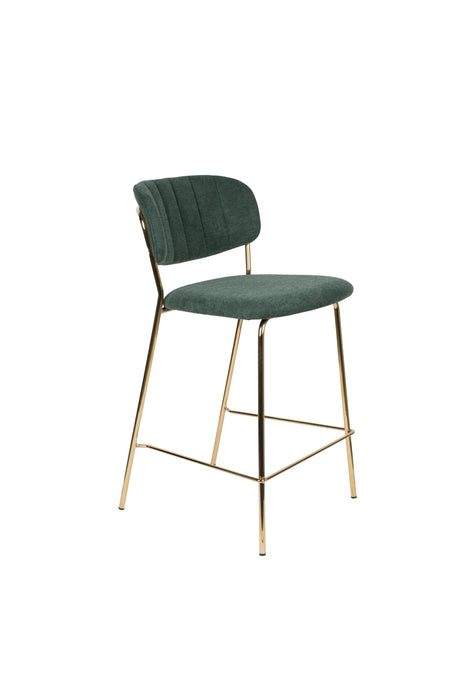 Barkruk Jolien Goud/dark Nylon en polyester Groen 65cm-Barkrukken-Creating Home