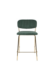 Barkruk Jolien Goud/dark Nylon en polyester Groen 65cm-Barkrukken-Creating Home