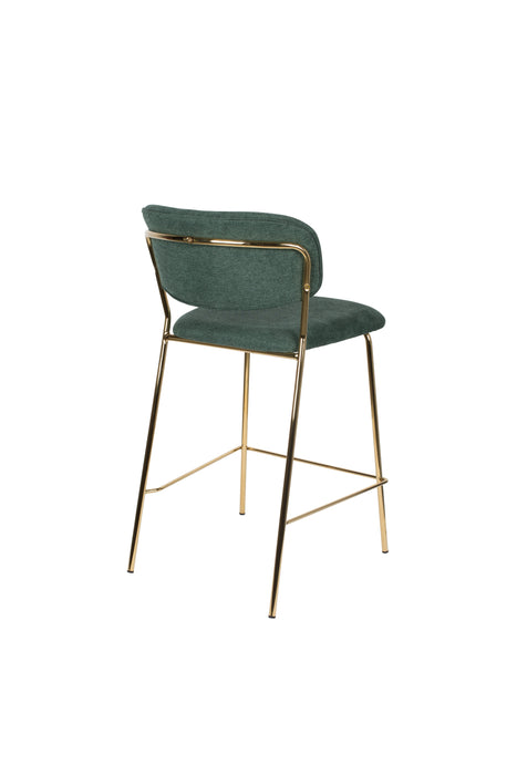 Barkruk Jolien Goud/dark Nylon en polyester Groen 65cm-Barkrukken-Creating Home