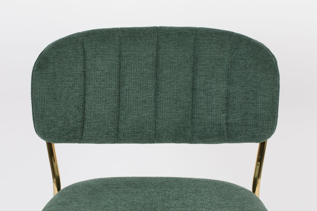 Barkruk Jolien Goud/dark Nylon en polyester Groen 65cm-Barkrukken-Creating Home