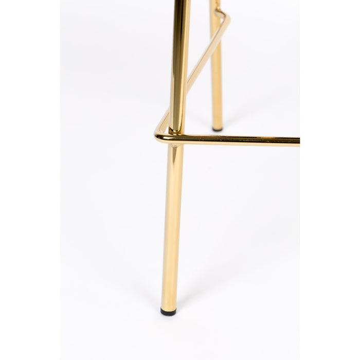 Barkruk Jolien Goud/dark Stof Blauw 65cm-Barkrukken-Creating Home