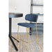 Barkruk Jolien Goud/dark Stof Blauw 65cm