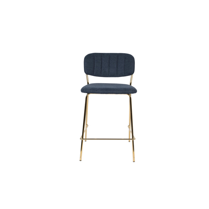 Barkruk Jolien Goud/dark Stof Blauw 65cm-Barkrukken-Creating Home