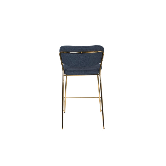 Barkruk Jolien Goud/dark Stof Blauw 65cm-Barkrukken-Creating Home