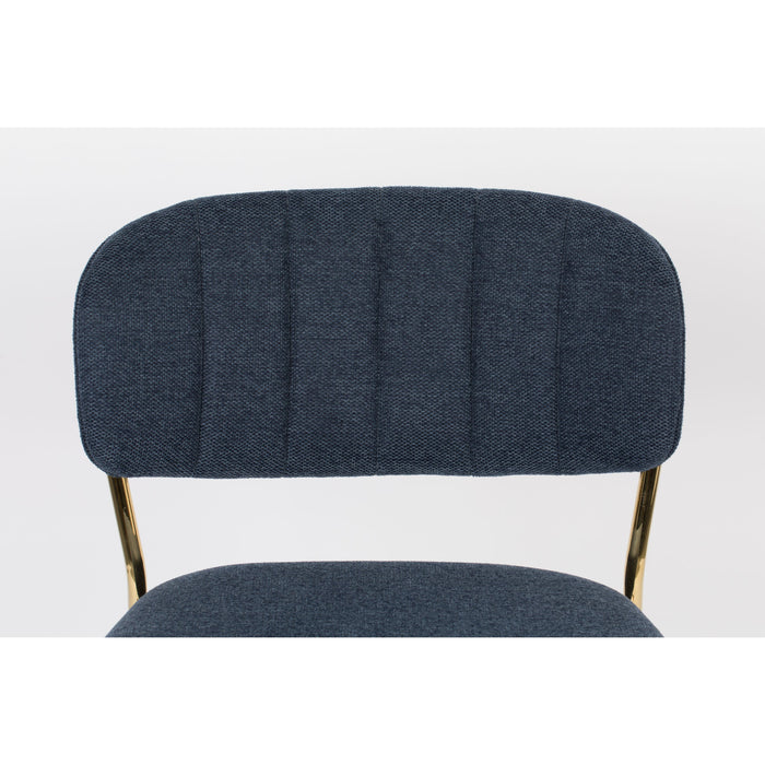 Barkruk Jolien Goud/dark Stof Blauw 65cm-Barkrukken-Creating Home