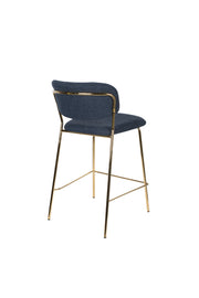 Barkruk Jolien Goud/dark Stof Blauw 65cm-Barkrukken-Creating Home