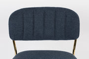 Barkruk Jolien Goud/dark Stof Blauw 65cm-Barkrukken-Creating Home