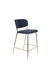 Barkruk Jolien Goud/dark Stof Blauw 65cm-Barkrukken-Creating Home
