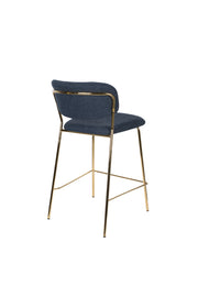 Barkruk Jolien Goud/dark Stof Blauw 65cm-Barkrukken-Creating Home