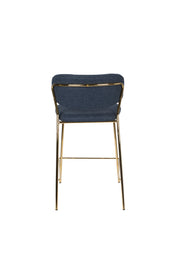 Barkruk Jolien Goud/dark Stof Blauw 65cm-Barkrukken-Creating Home