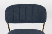 Barkruk Jolien Goud/dark Stof Blauw 65cm-Barkrukken-Creating Home