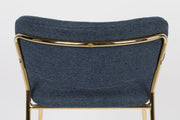 Barkruk Jolien Goud/dark Stof Blauw 65cm-Barkrukken-Creating Home