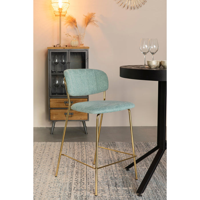 Barkruk Jolien Goud/light Nylon en polyester Groen 65cm
